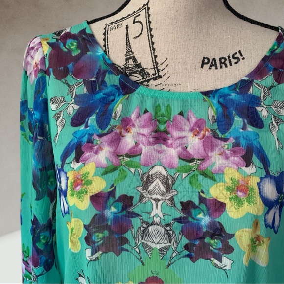 Orchid floral beach coverup MEDIUM - Picture 6 of 11